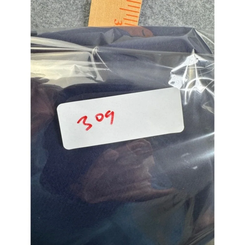 Christian Dior Cashmaire Scarf Navy Blue Solid Acrylic Fringe Mens RN 15200‎